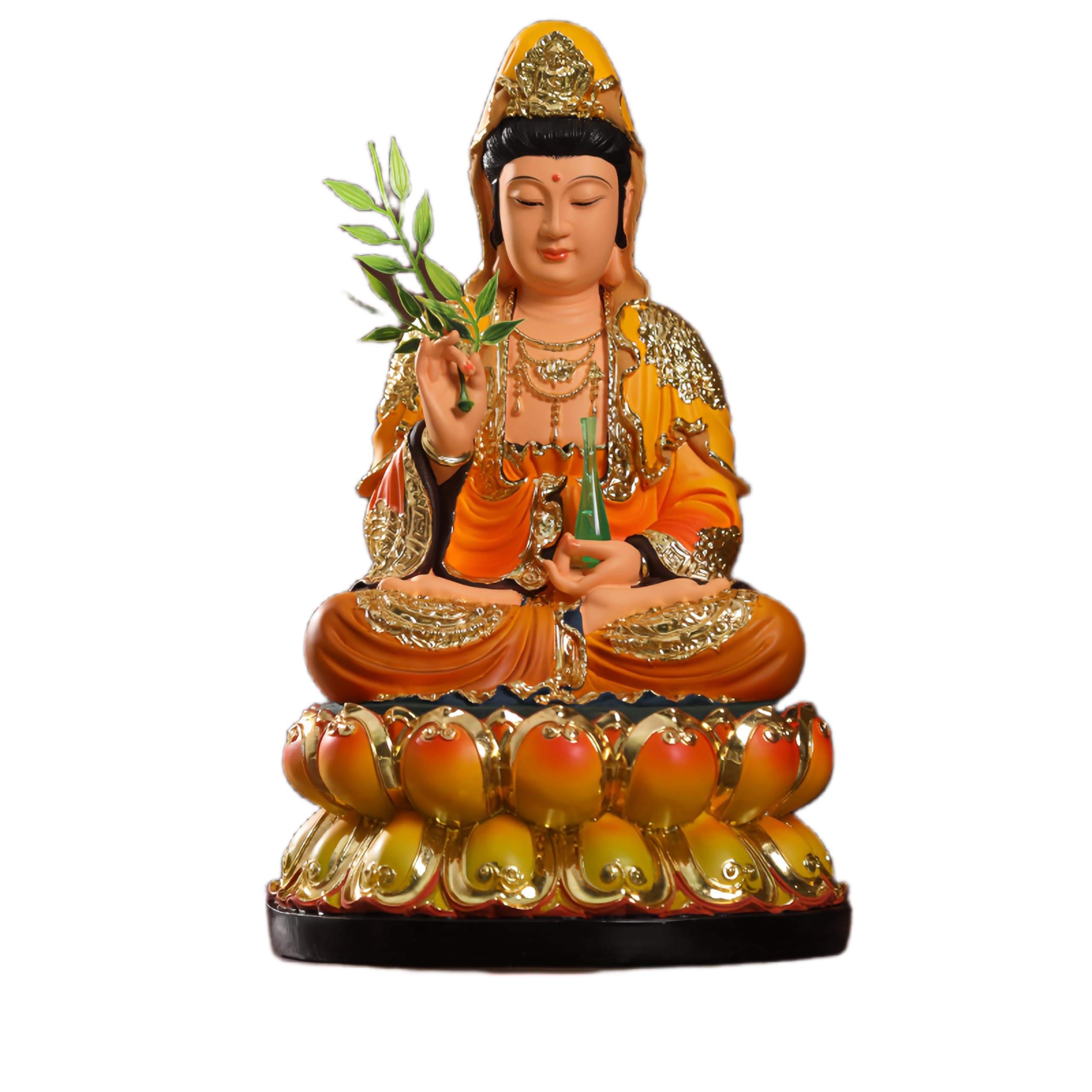 CHUOZI Quan Yin Statues,Guan Statue,Kwan,Kuan,Home Decor,Chinese Feng Shui Gifts. (Colorful, 12 inch)