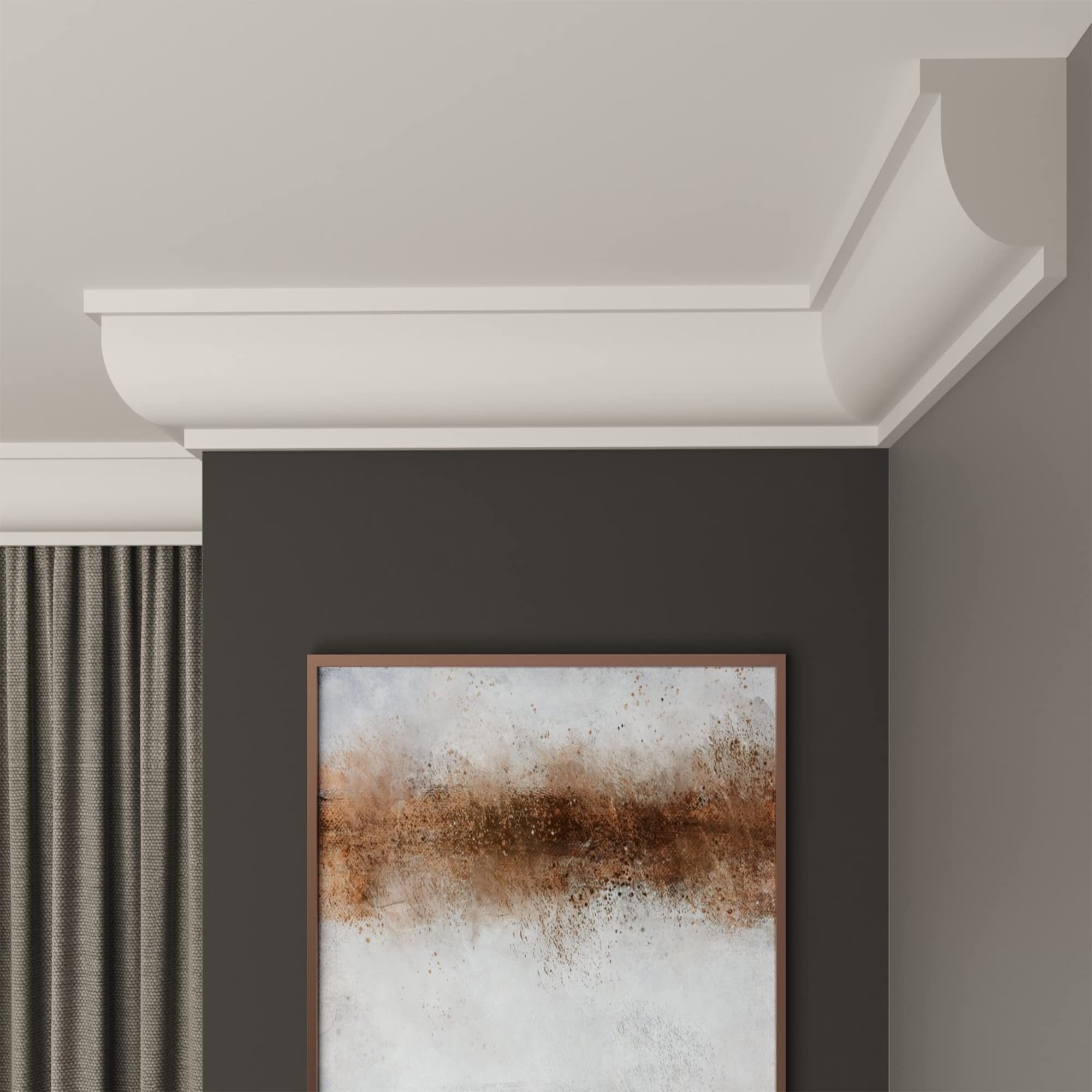 FAST DECOR Decorative Coving for Ceilings, Premium Extruded Polystyrene Cornice Coving, Lightweight Ceiling Moulding Trim, Flexible and Durable Ceiling Cornice Trim (CS06, 6M (3 Length))