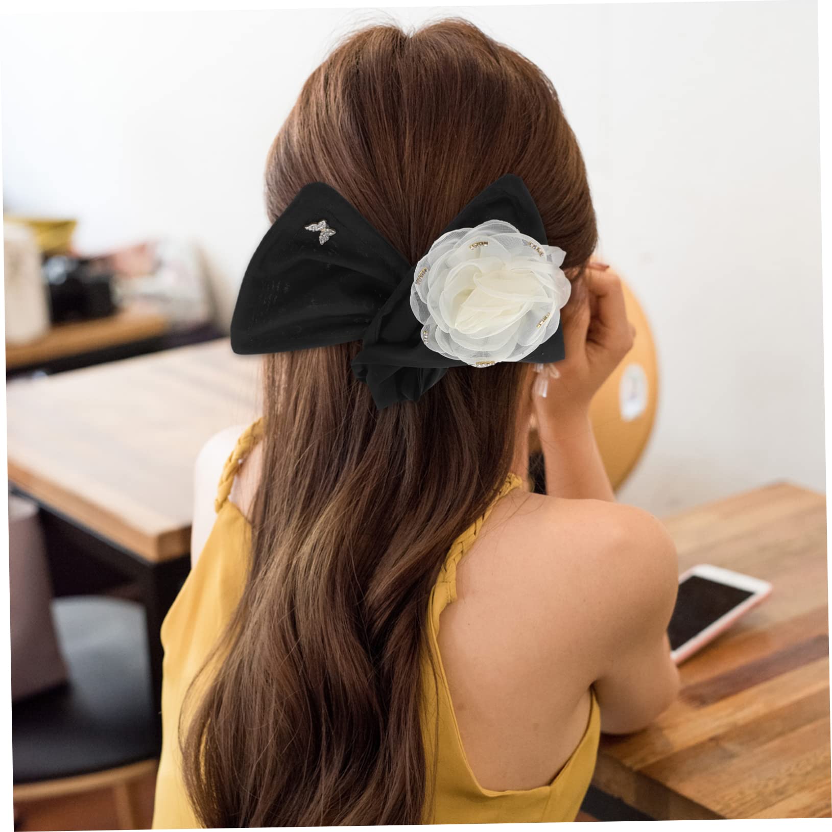 5 Piezas Para El Cabello De Tela De Flores Mujer Corbata De Moño Las Flores