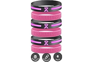 Bulk Breast Cancer Awareness Pink Ribbon Bracelets for Men