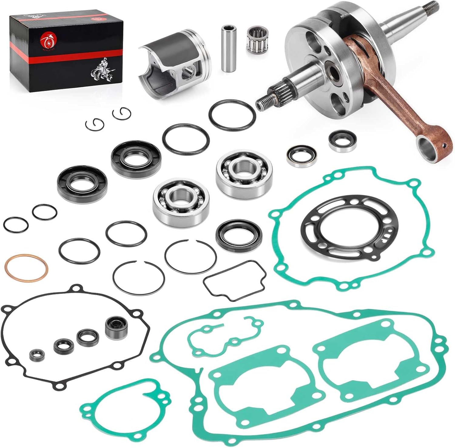 ENGINE REBUILD KIT CRANKSHAFT PISTON GASKETS Seal For KAWASAKI KX 100 2006-2013