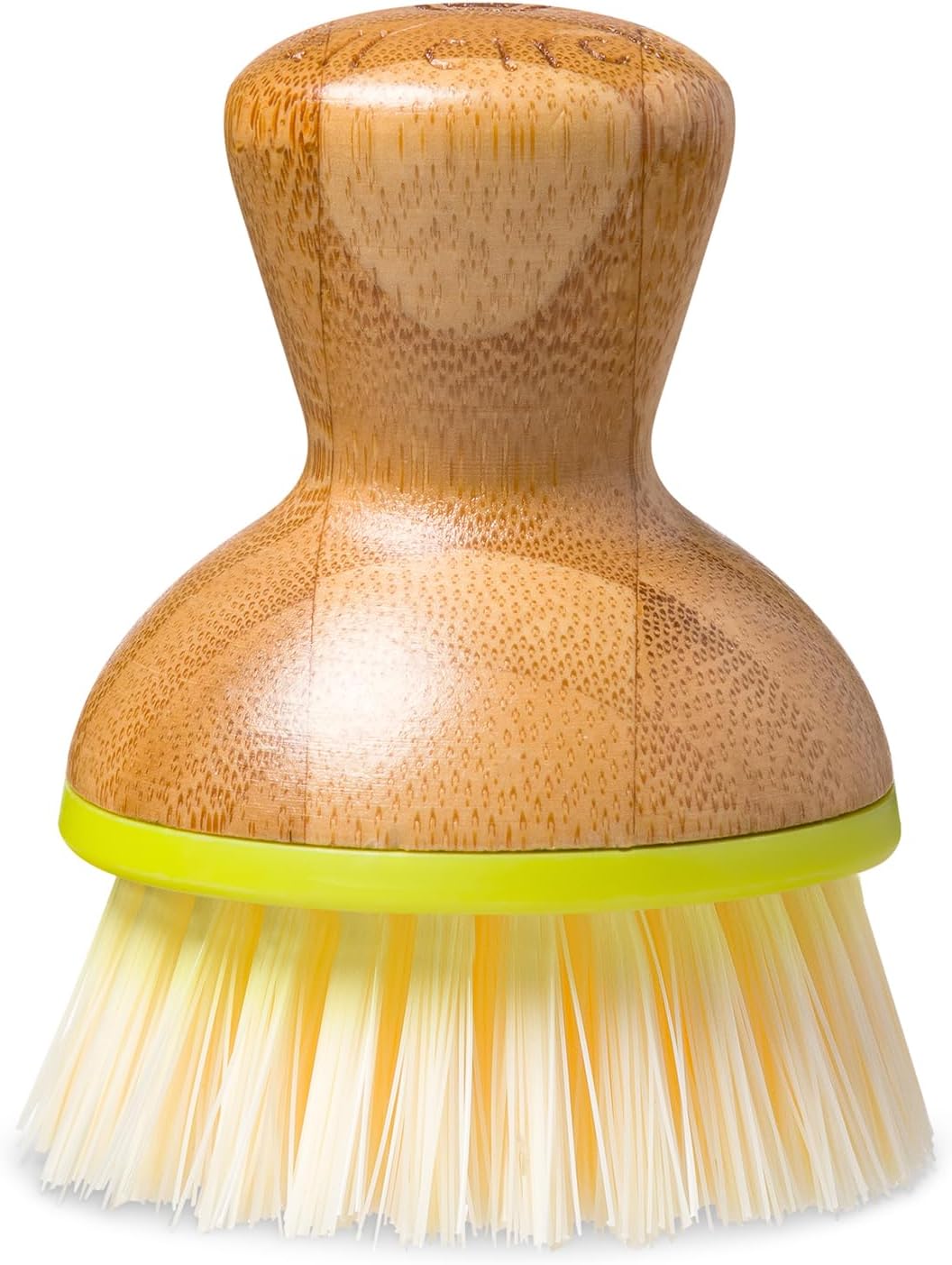 Full Circle Bubble Up Bamboo Dish Brush – Family Safe, Formaldehyde-Free–Ergonomic Palm Scrubber with Handle for Kitchen Cleaning, Dish Scrub Brush for Nonstick, Cast Iron &amp; Sink, Green