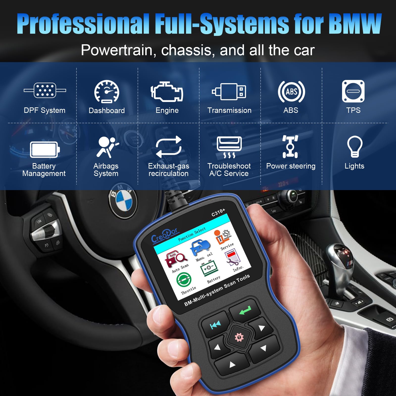 Creator C310+ Code Reader C310 Multi System Scan Tool Compatible for Diagnostic Tool