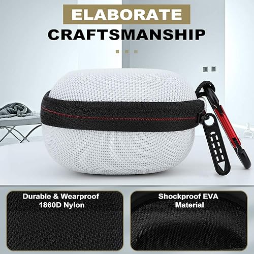 Miniatura 3 de MoKo Eva - Funda protectora para Galaxy Buds Live 2020 diseño portátil a prueba de golpes con mosquetón color blanco