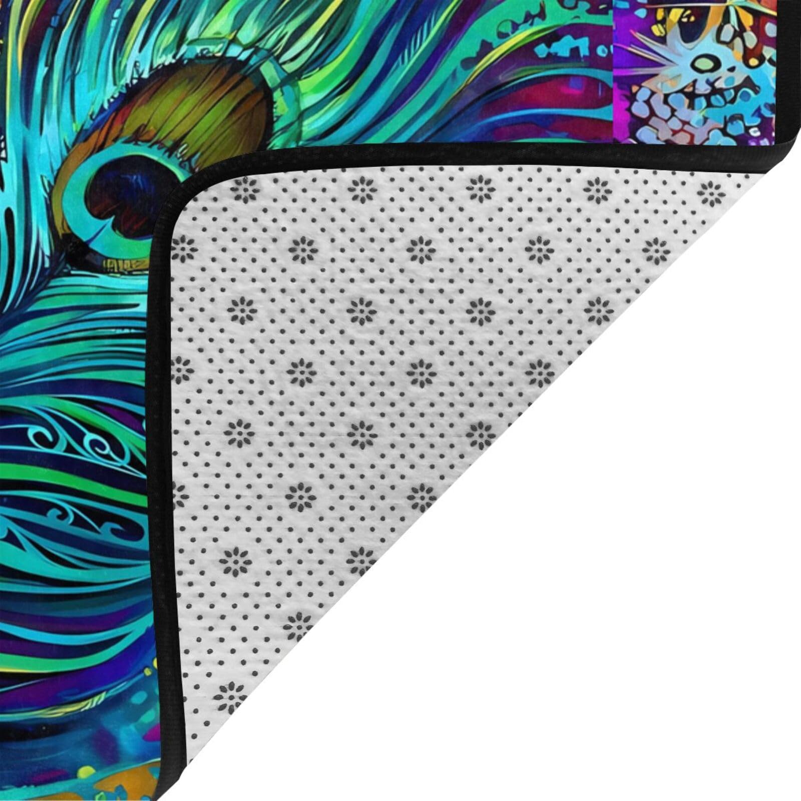 Kolorowa gąbka z piór antypoślizgowa chłonna mata podłogowa 203 x 148 cm, do dekoracji wnętrz parapetówka nowy dom prezent