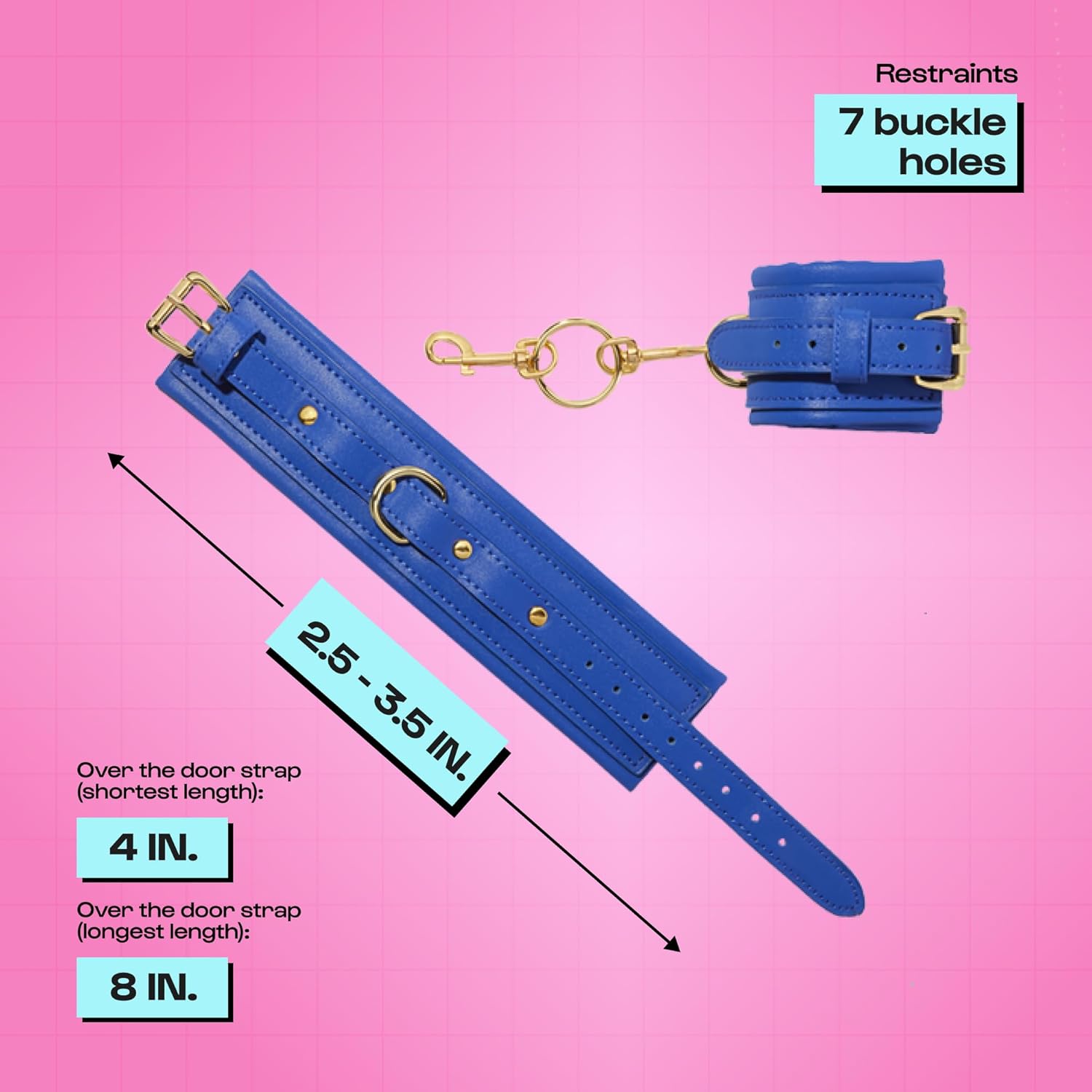 Unbound Orion: Adjustable, Comfortable, Versatile, Over the Door Leather Restraint Set