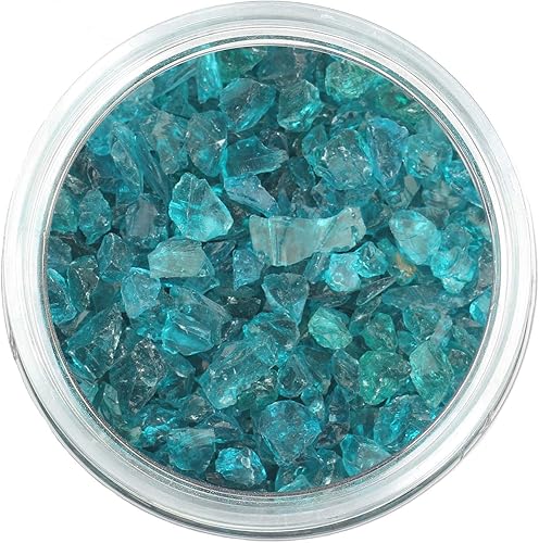 Miniatura 3 de ZenQ Vidrio triturado para manualidades, arte de resina. Turquesa, 1.5 libras