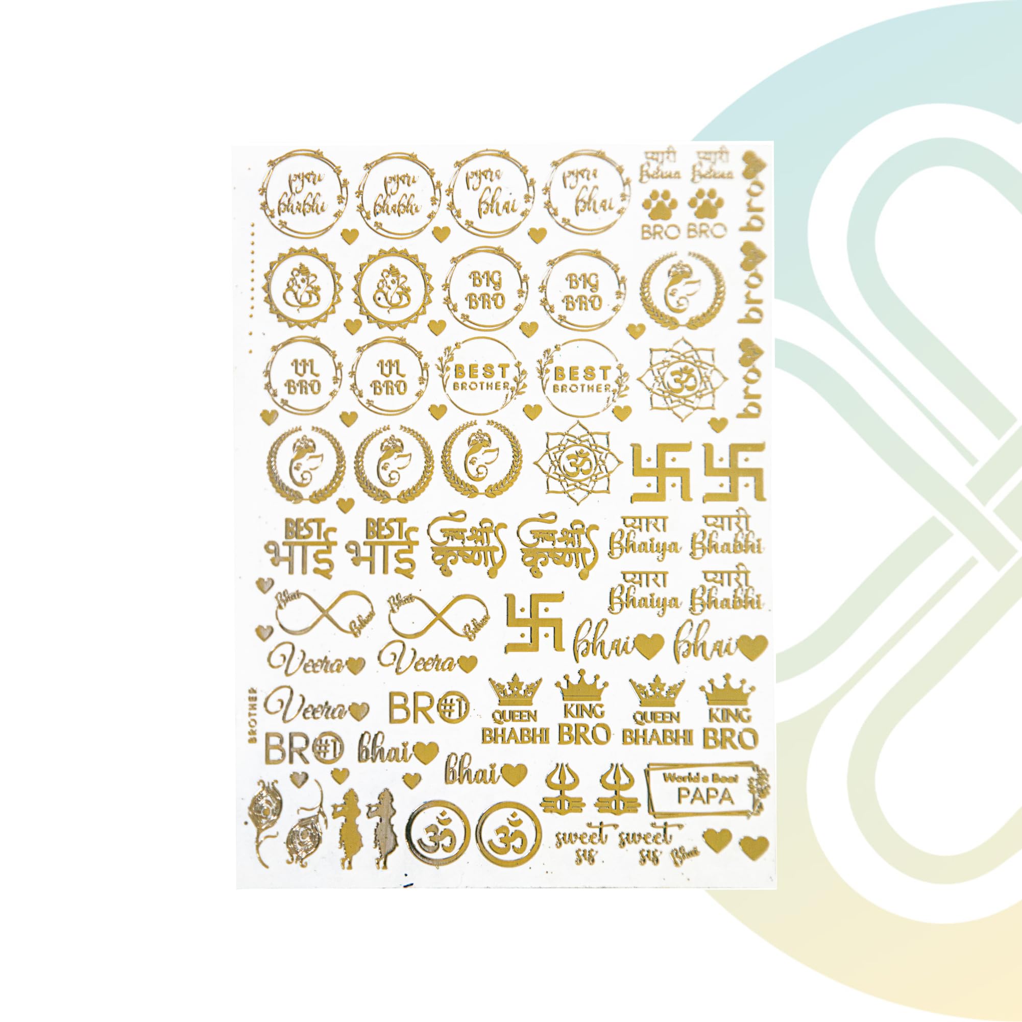 A6 Rakhi 1.0 Joy Art Sticker | Premium Golden Color Sticker Sheet for Resin Art & DIY Craft | Self Adhesive & Easy to Use-image-3