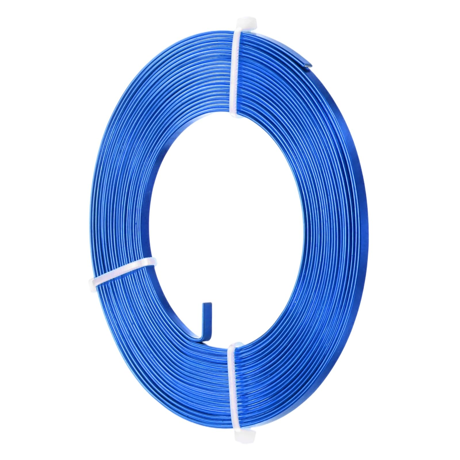 M METERXITY 1-Pack Flat Aluminum Wire, 3mm Wide x 16.4ft/5m Bendable Anodized Craft Wire for Jewelry Making/DIY Bezel Sculpting Crafting/Art Supplies [Blue]