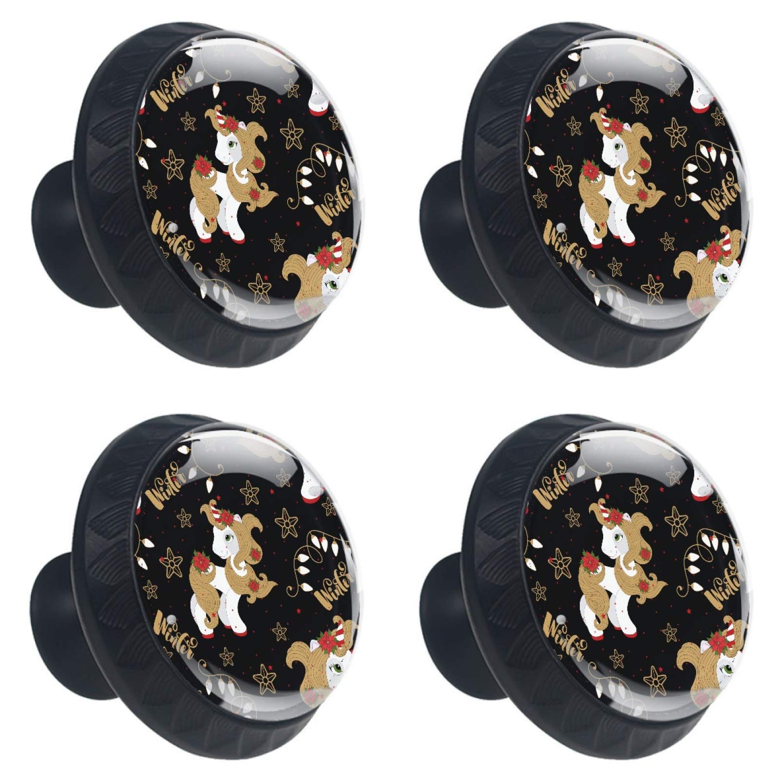 Bouton de meuble en verre motif licorne 30mm pour des finitions de mobilier soignées