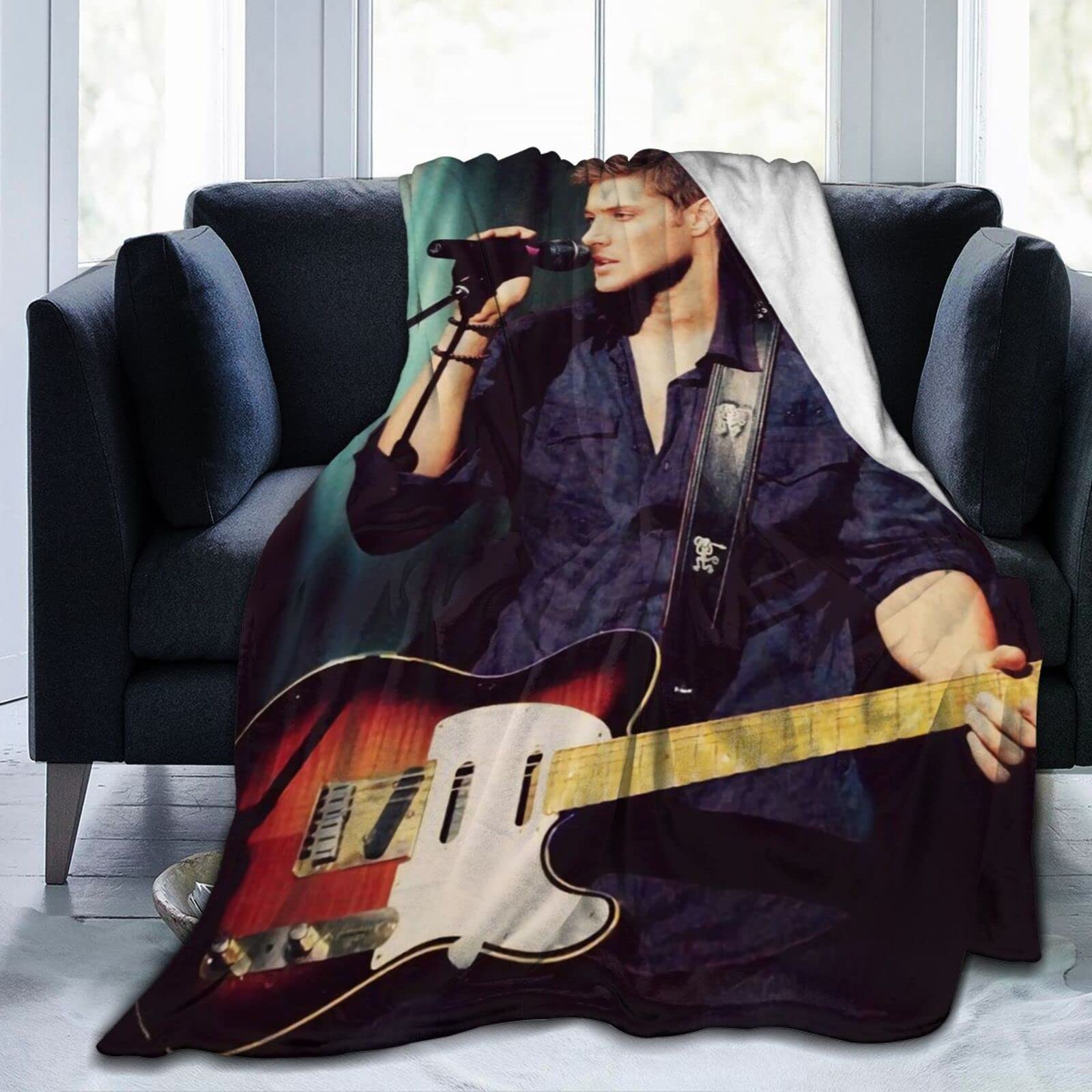 YINGD Jensen Ackles Blanket Lamb Blanket D Print Plush Blanket Bedding Decor Blanket for Living Room Bedroom Dorm Decor