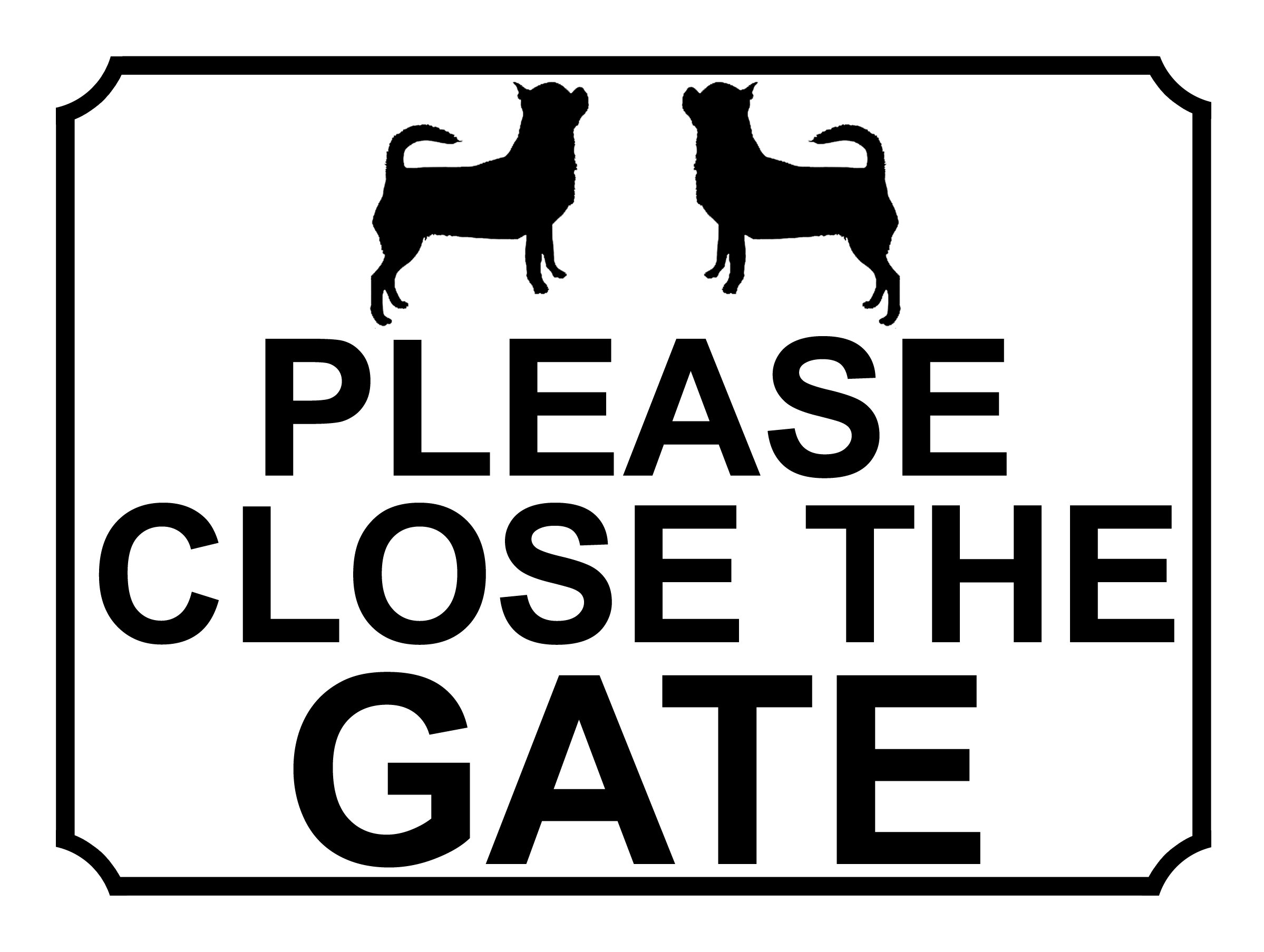 SHAWPRINT PLEASE CLOSE THE GATE DOG THEME METAL SIGN 200MM X 150MM (502H1), 8" x 6"