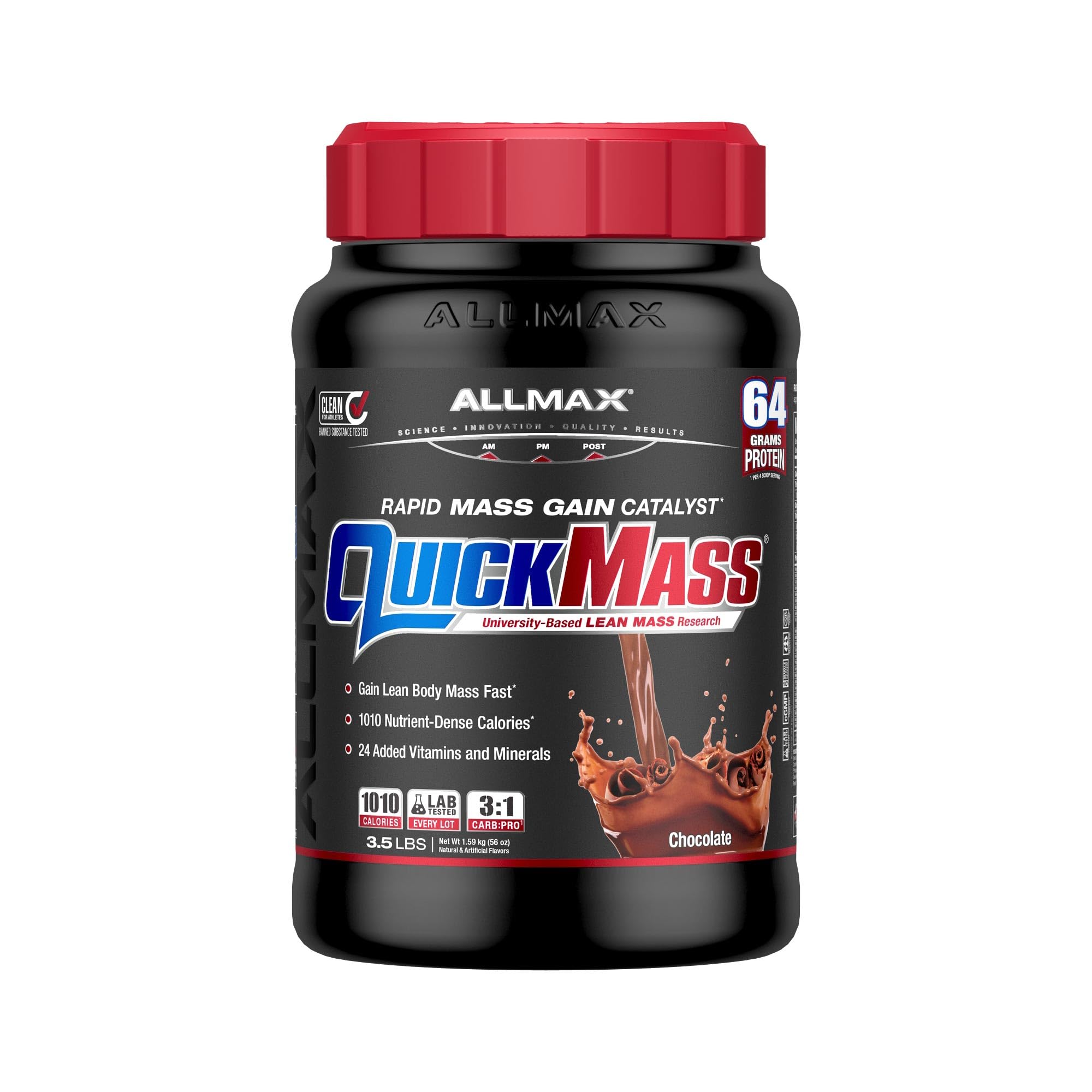 ALLMAX QUICKMASS Mass Gainer Powder, Chocolate, 3.5 lb Chocolate 3.5 Pound