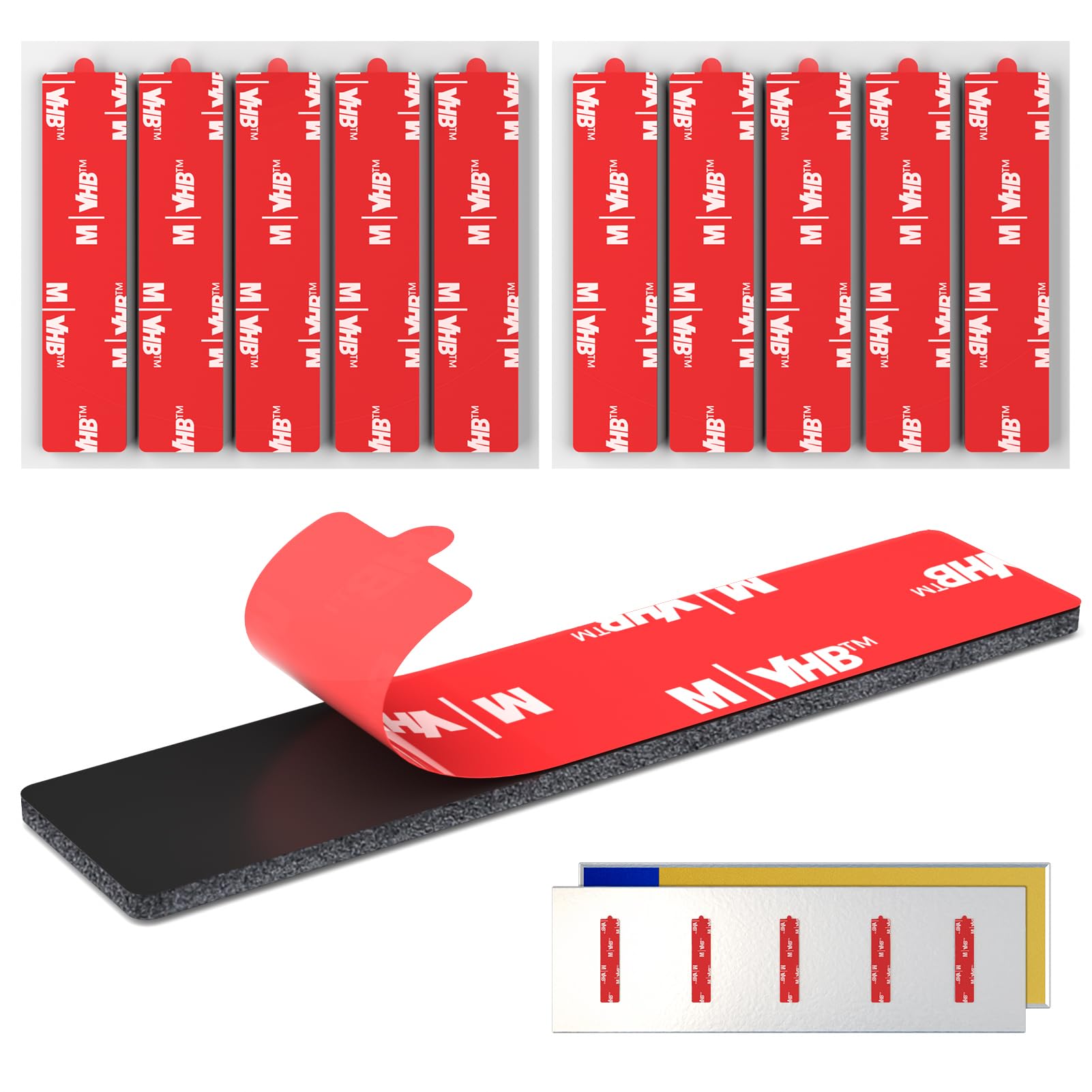 Doppelseitiges Klebepads Extra Stark, 10 x Nummernschild Klebeband aus Schaumstoff, Montagepads Doppelseitig, Selbstklebendes Kfz-Kennzeichen Klebepads für Fahrzeugkennzeichen, Nummernschilder
