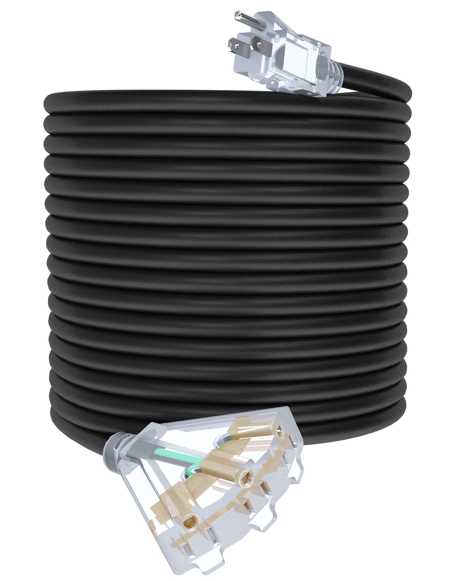 PLUGTUL 12 Gauge Black Extension Cord 100 ft
