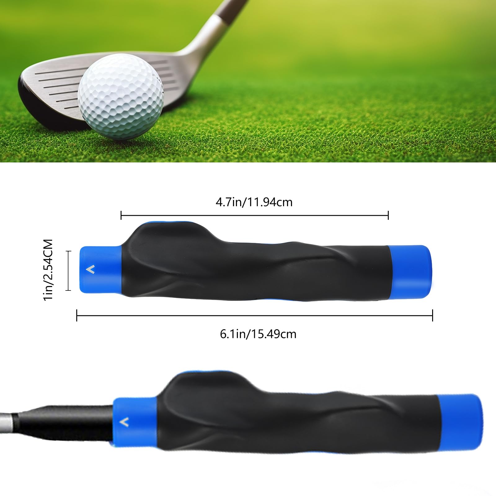Golf Grip Trainer, Golf Club Grips, Golf Training Aid, Grip Trainer Golf To Help Train Correct Hand Position (Blue)