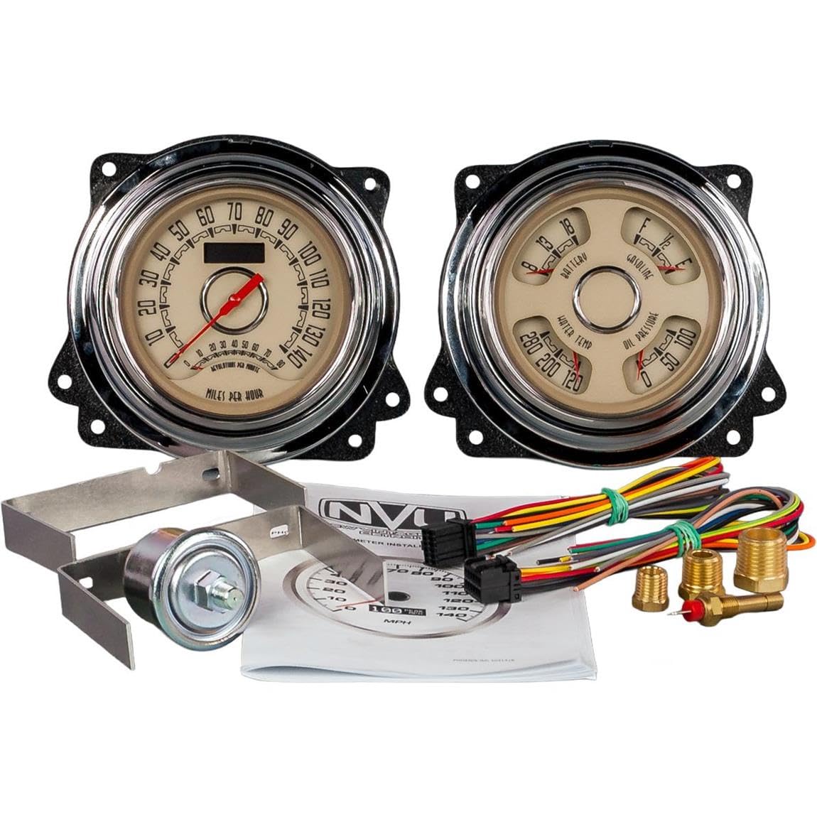 Amazon.com: New Vintage USA 47373-02 Woodward 2 Gauge Kit Beige 47