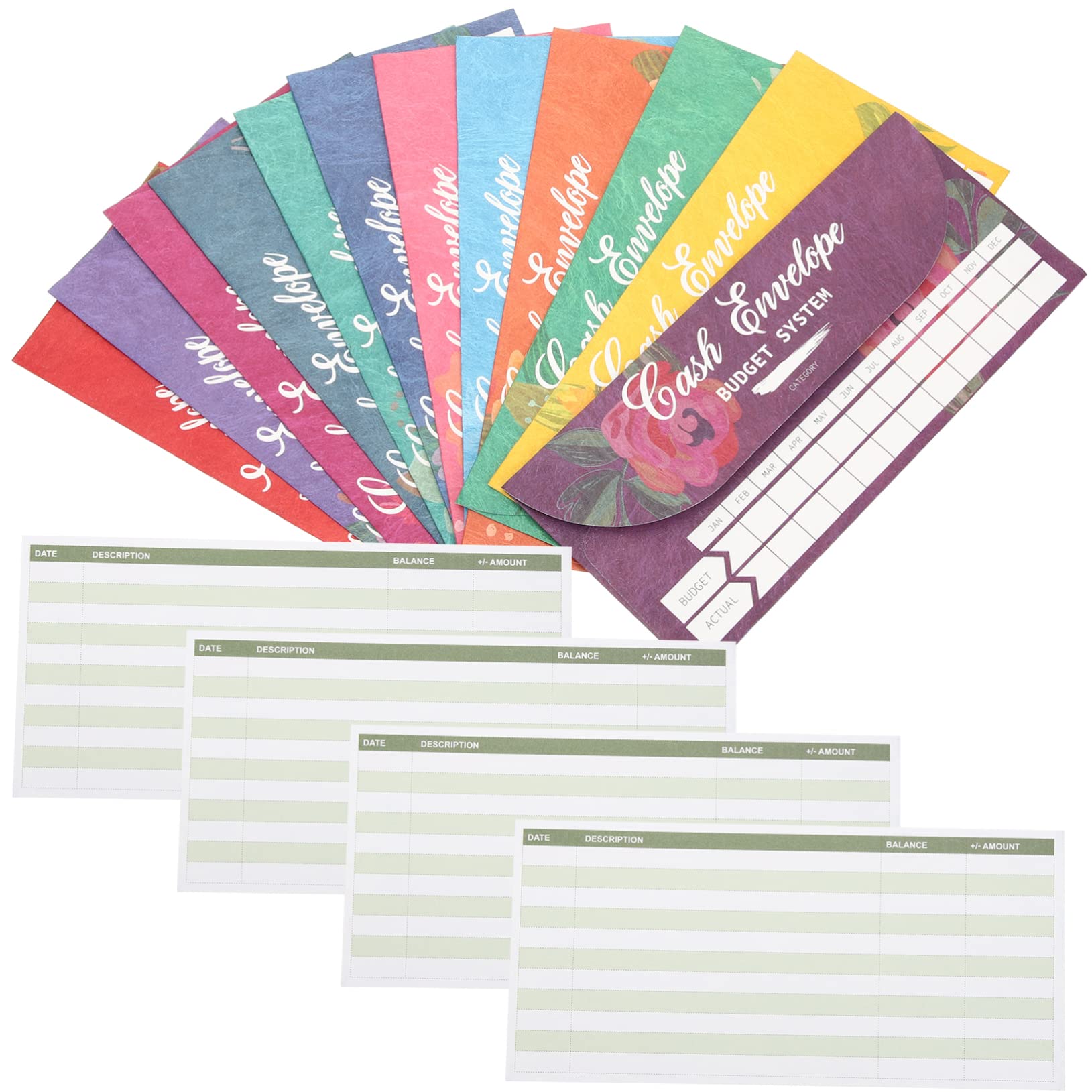SHINEOFI 2ensembles Set Enveloppes Budgétaires Étanches Avec Autocollants Couleurs Pour Système De Gestion Des Finances Personnelles Et Économies