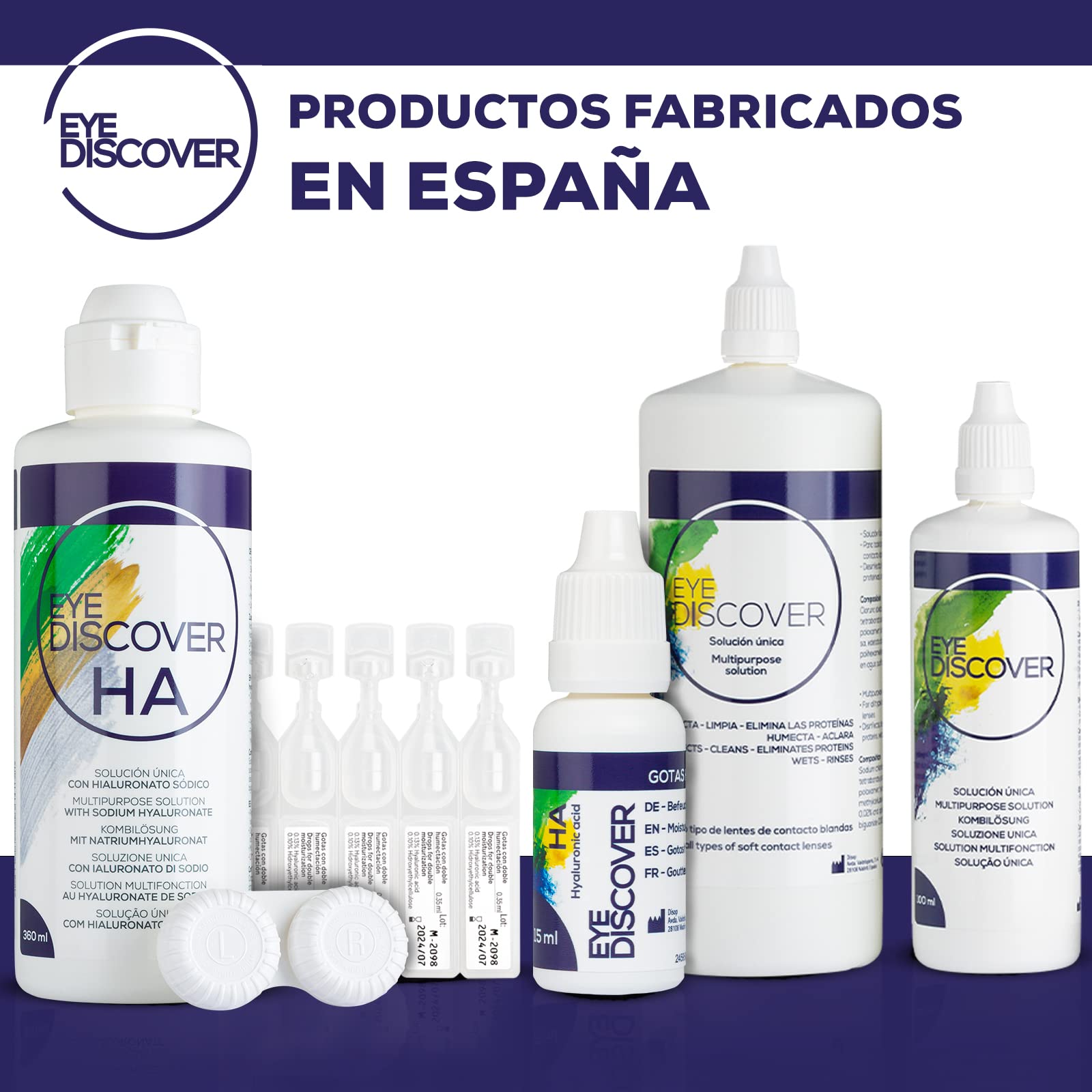 EYE DISCOVER, Gotas Ojos Secos Monodosis con Doble Humectación, Lágrimas Artificiales con Ácido Hialurónico e Hidroxietilcelulosa, Hidratantes, sin Conservantes, 20 Viales Monodosis de 0,35 ml — view 7