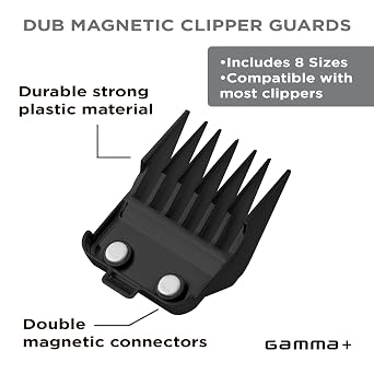 GAMMA+ Professional Dubs & Tight Magnetic Clipper Guards from 1/16 to 3/4