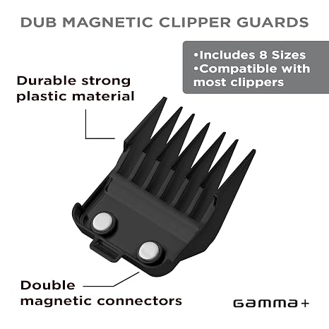 GAMMA+ Professional Dubs & Tight Magnetic Clipper Guards from 1/16 to 3/4
