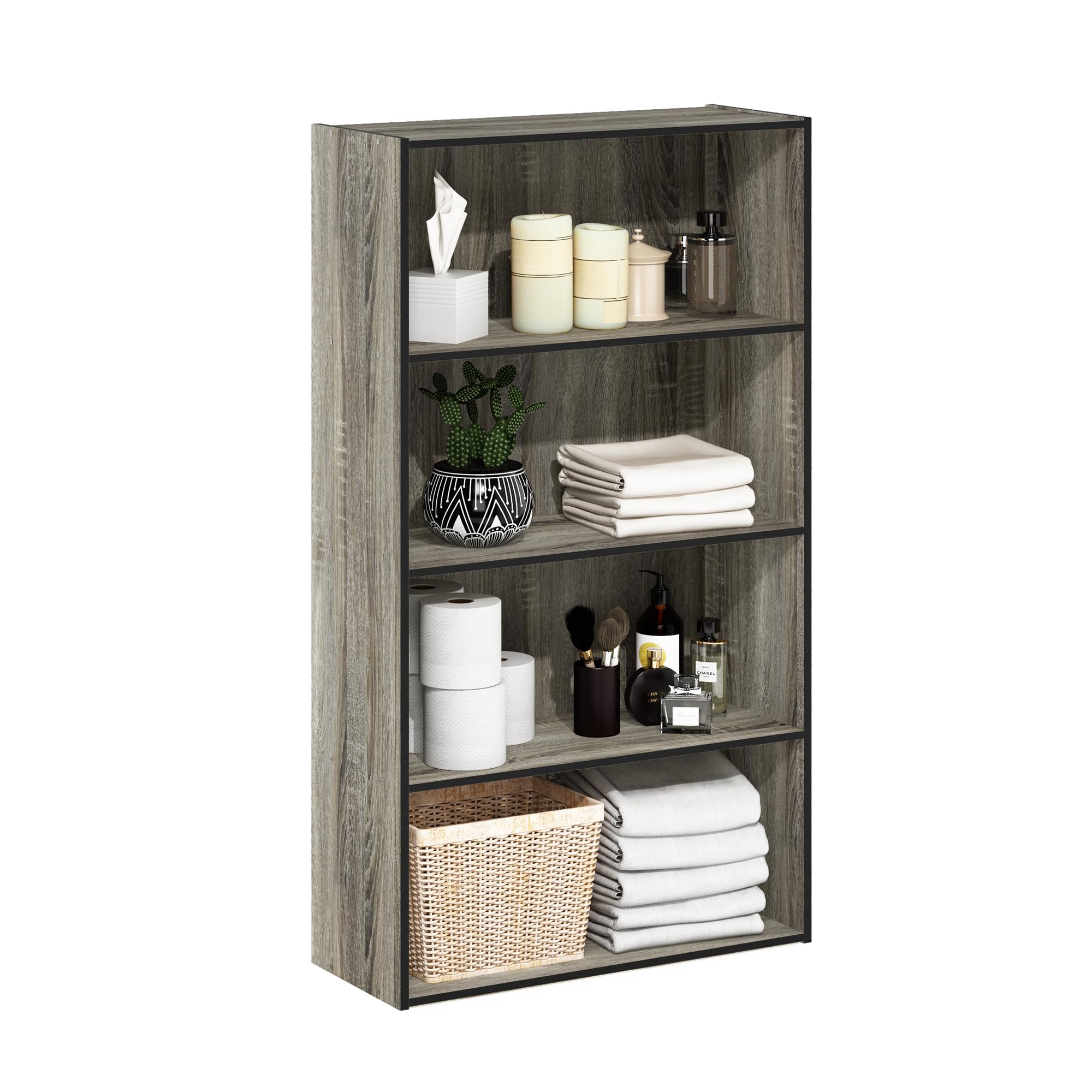 Furinno PASIR 4-Tier Bookshelf in a living room setting | Mubboo