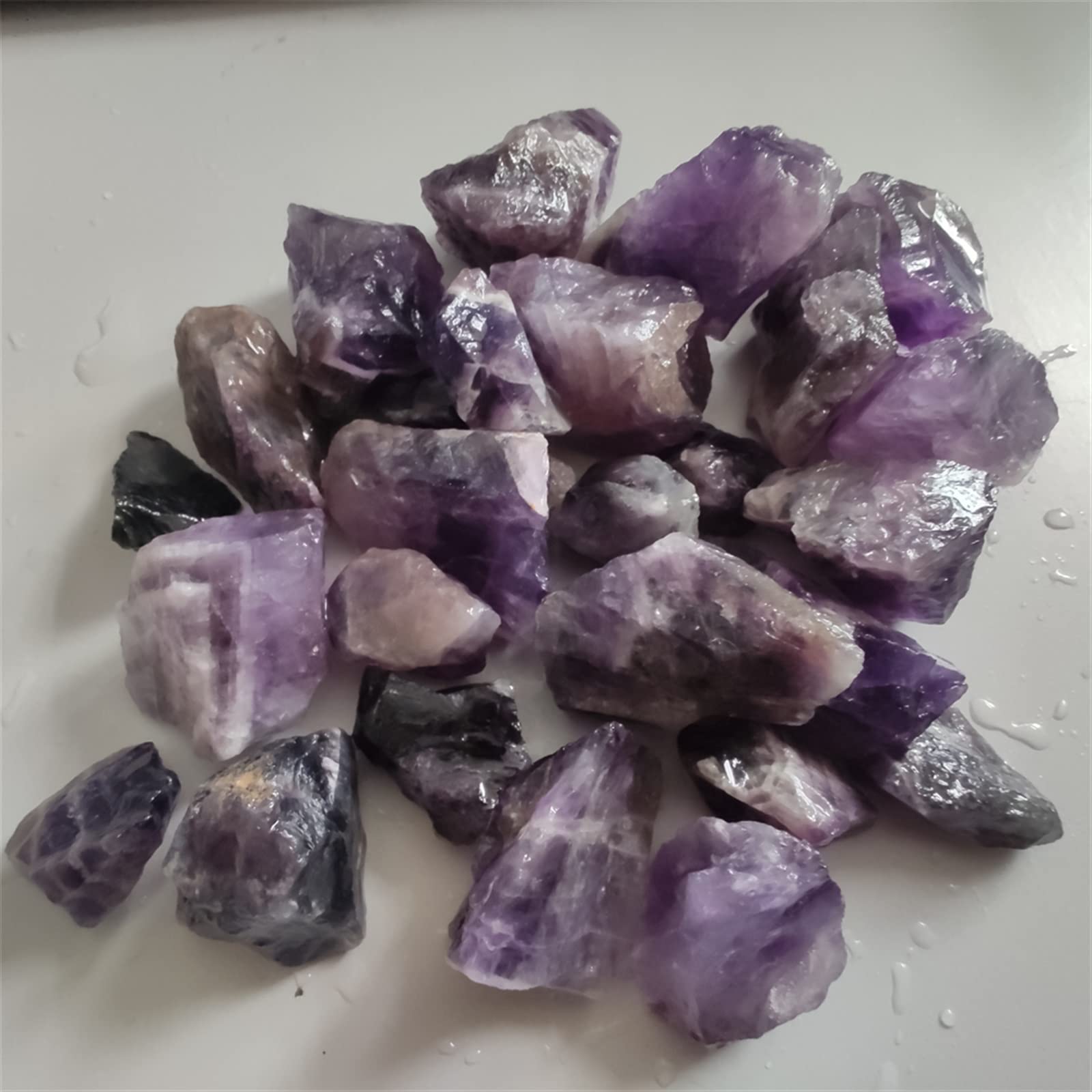 100g Naturale Ametista Scuro Cristallo Pietra Roccia Acquario Decorazione della Stanza di casa PEIQIYIN Raccolta domiciliare(Size:2-3cm)