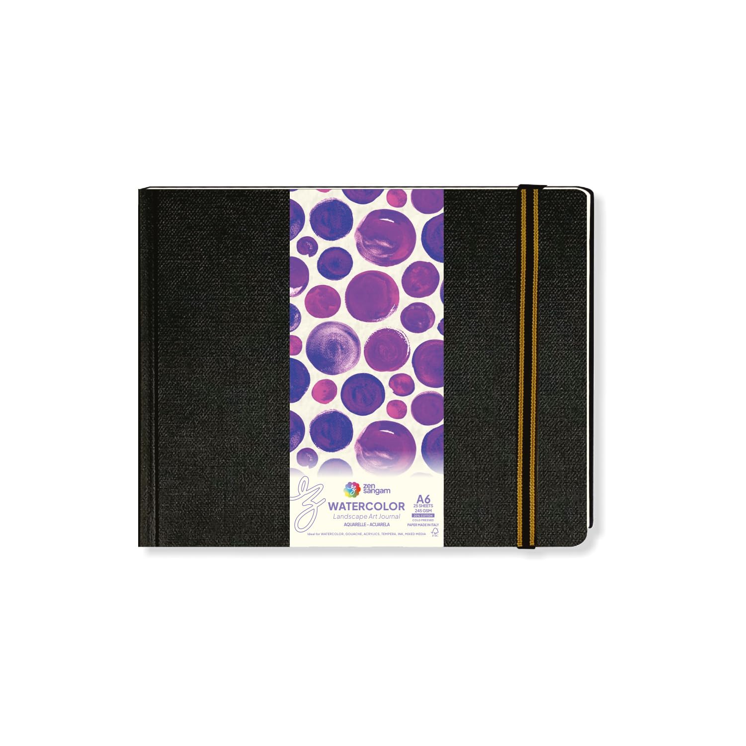 Zen Sangam Express your Mind Artists' Watercolor Art Journal A6 245GSM Cotton Cold Pressed Paper (10.5x14.8cm, Landscape) 50 Pages-image-42