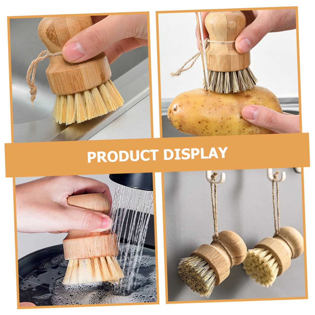 Alipis 2 Ensembles Brosse De Cuisine Essuie-Tout Lingettes Nettoyantes pour Sols Stratifiés Brosse À Récurer À Vaisselle avec Distributeur De Produits De 4 pièces * 2