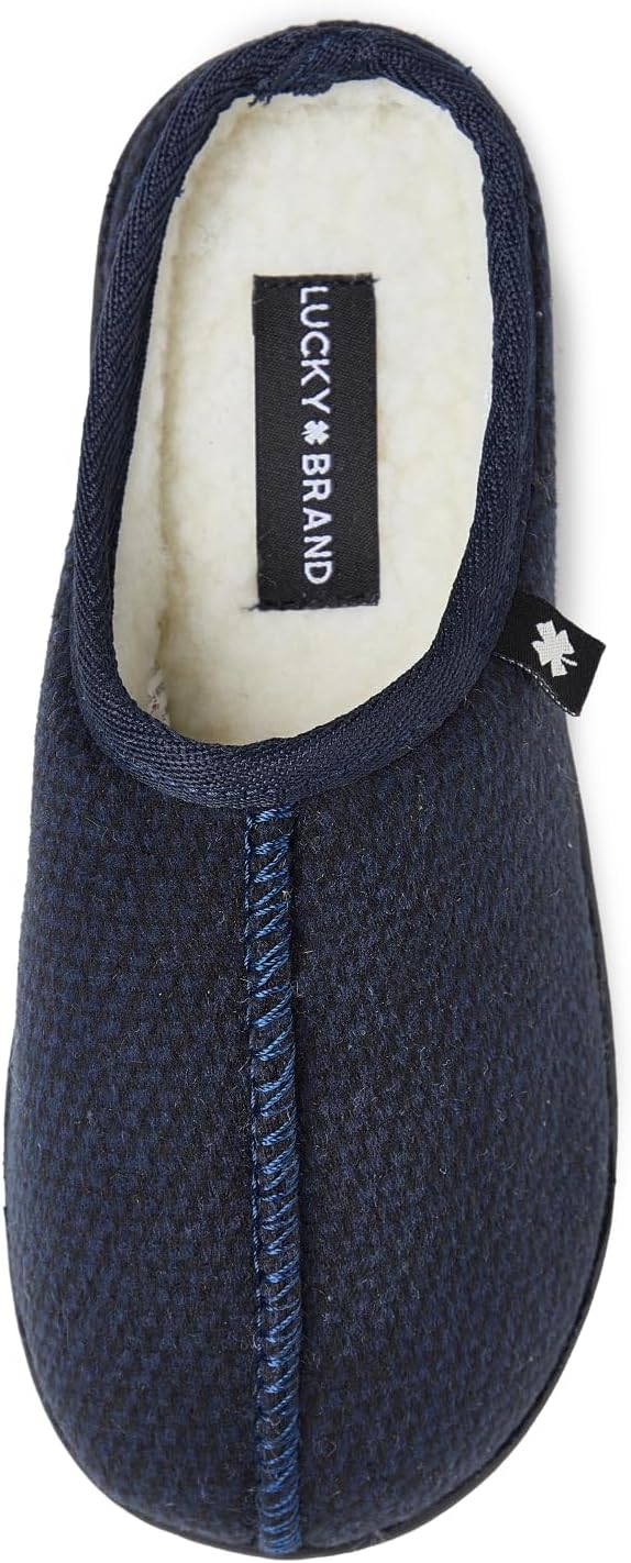 Lucky Brand Boys Micro Suede Sherpa Clog Slippers Warm Cozy Indoor Outdoor Slip On House Shoes Plush Lined Comfort Clogs