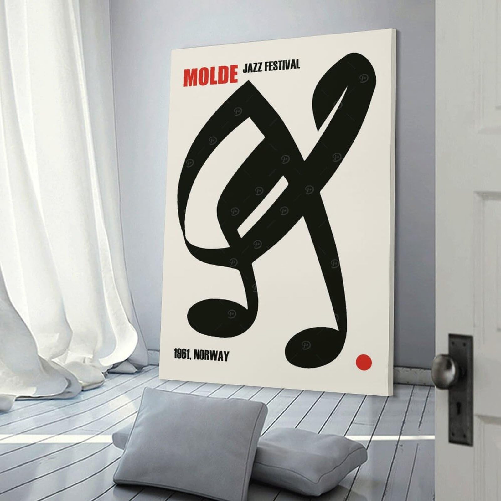 Junmoney Decorative Wall Artwork Molde Jazz Festival Norway, 24x36inch(60x90cm), for Living Room, Lounge Or Sitting Room, Modern Wall Decor for Cosy Interiors