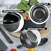 Ceramic Ramen Bowl Tableware Set for 2 Person, Japanese Style Retro Ramen Bowls Set 800ml Noodle Bowl with Chopsticks and Spoons, Soup Bowls with Lid for Microwave & Dishwasher Safe,Classic Black