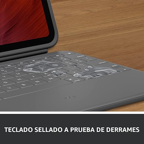 Miniatura 3 de Logitech Funda de teclado tipo folio resistente para iPad (10ª generación y A16) con conector inteligente y teclado duradero a prueba de derrames