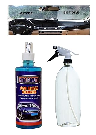 INDOPOWER CAR Glass Cleaner 500ml. + Multipurpose Car Wash Bottle Black Nozzle SprDay
