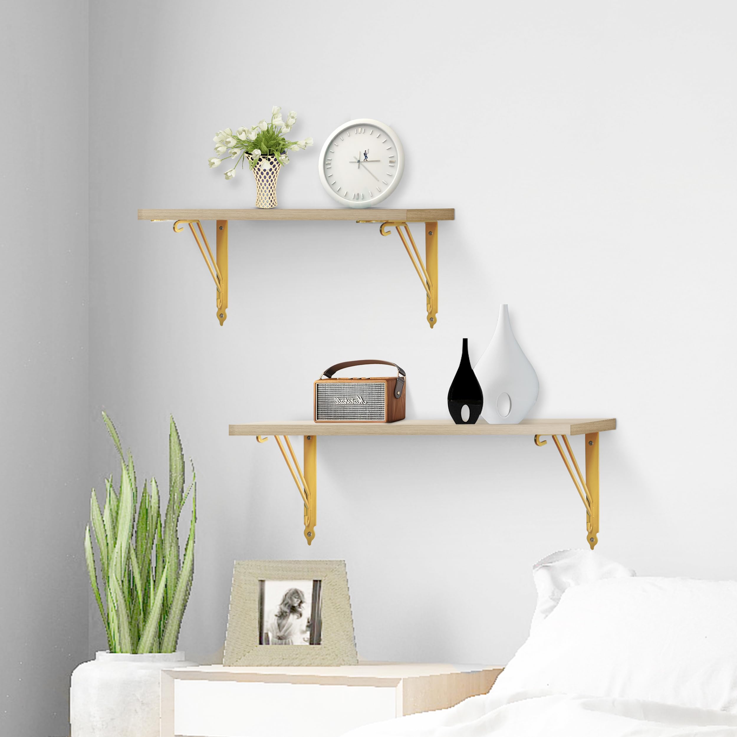 Z METNAL Gold Shelf Brackets, Triangle Shelving Brackets - Image 4