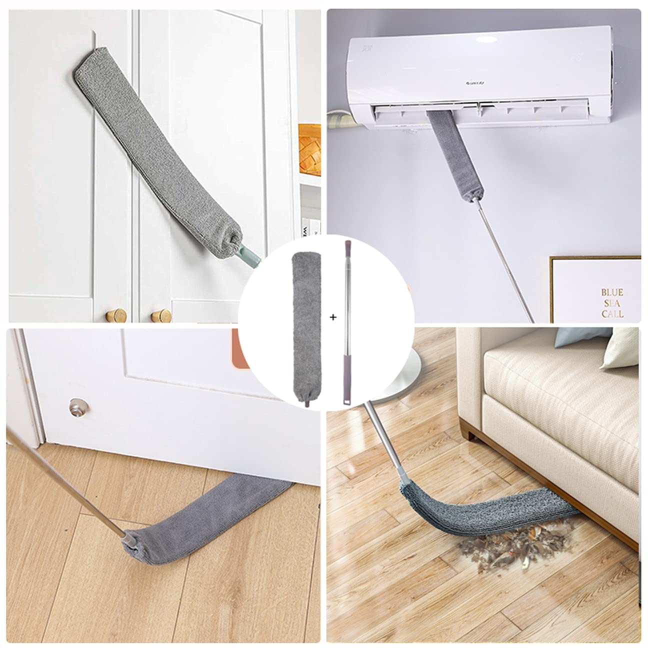 Staubwedel-Set Mit 3 Köpfen & Teleskopstange – Flexibel, Ausziehbar Bis 2,5 M | Für Decken, Ecken & Schrankoberseiten
