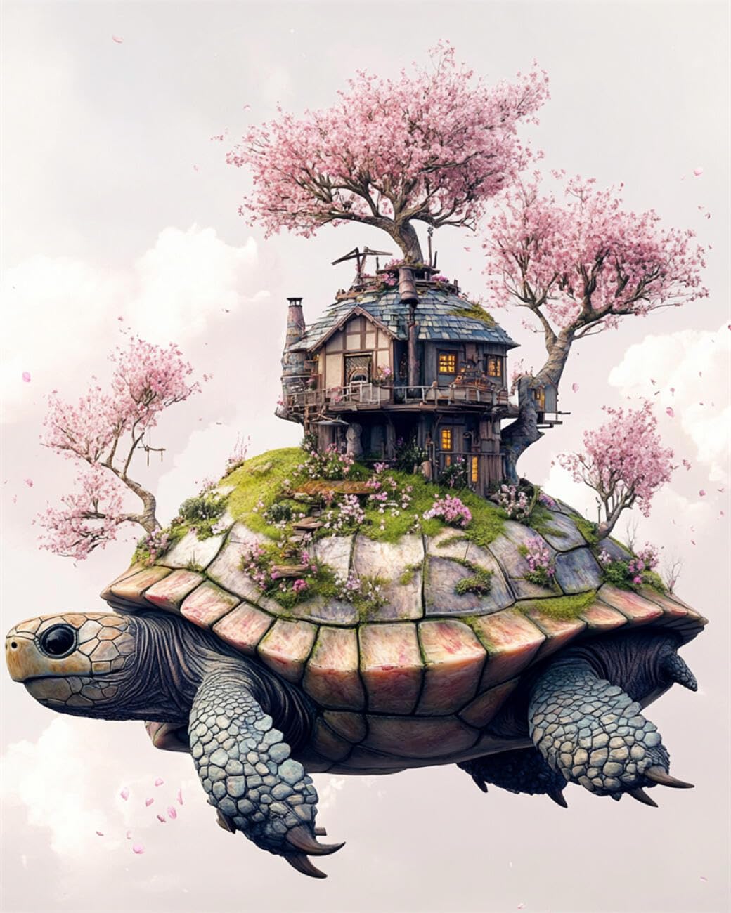 RKFLGEW DIY Bead Embroidery Kits Anime Turtle 50x70cm