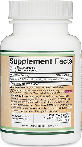 Miniatura 3 de NMNH (NMN Suplemento Alternativa) (mononucleótido de dihidronicinamida) 250 mg por porción, 60 unidades (30 porciones) Suplemento NAD para aumentar