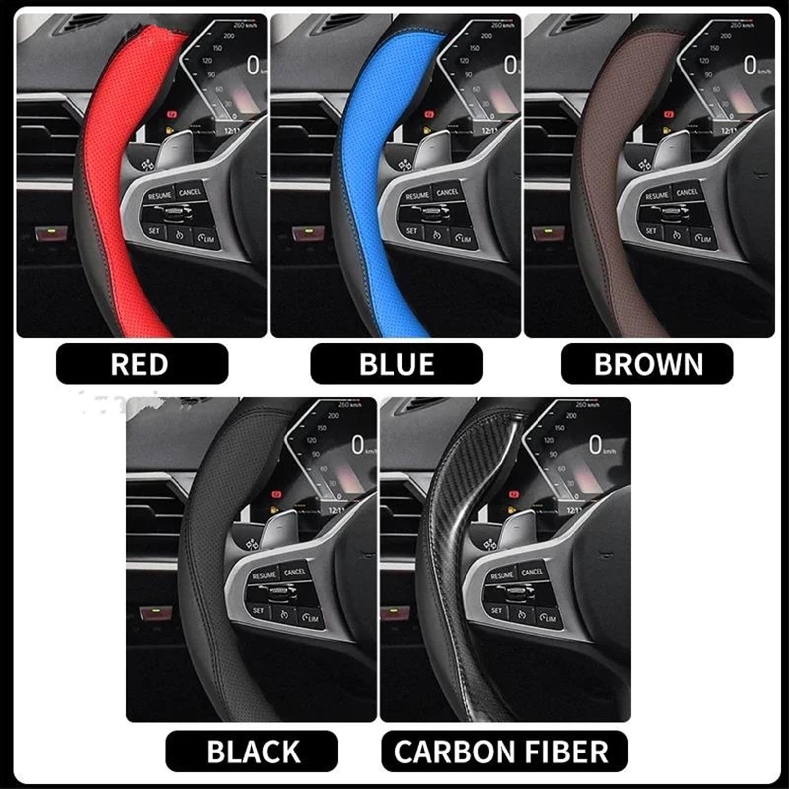 Kierownica samochodowa do Opel Insignia, Mokka, Vectra, Tigra, Combo, Zafira, Vivaro. Modny skórzany pokrowiec na kierownicę, typ D czarny (typ D brązowy).