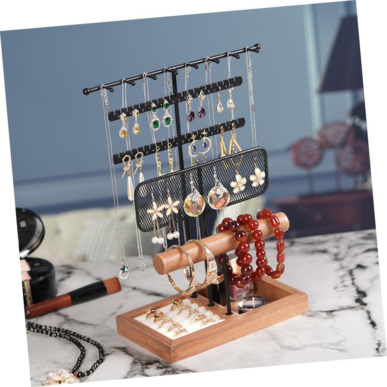 Healifty Expositor De Joyas Para Guardar Aretes Collares y Pulseras Organizador De Collares Para Expositor De Pendientes Para Dormitorio y Baño