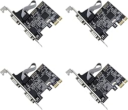 QUSALDSAL 4X Pcie to Serial Ports RS232 Interface PCI-E PCI Express Card Adapter Industrial Control Computer Expansion Card