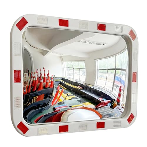 Miniatura 30 de Espejo convexo de 24 pulgadas para exteriores, espejo de seguridad para entrada de automóvil, espejo de tráfico de policarbonato de 24 pulgadas