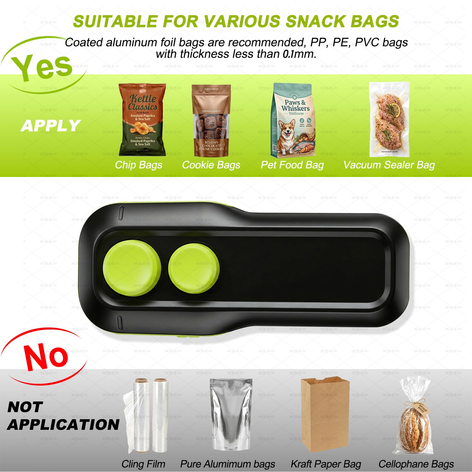 Mini Bag Sealer, Votozi 2 in 1 Rechargeable Heat Sealer and Cutter with Magnet, Portable Chip Bag Sealer for Plastic Bags Food Storage Snacks Freshness (Black) — view 6