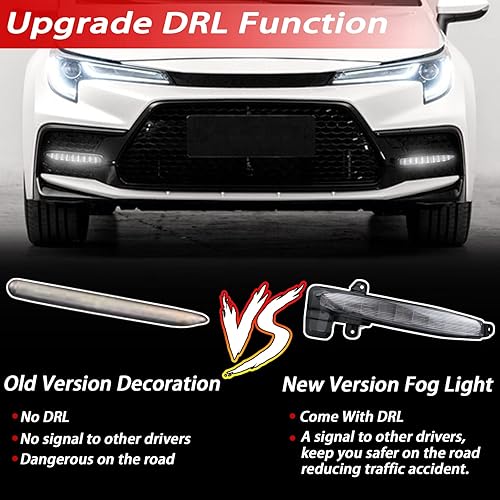 Miniatura 4 de Kit completo LED antiniebla delantera DRL para Toyota Corolla 2021-2023 SE XSE, funciona como luces direccionales secuenciales dinámicas, kit de