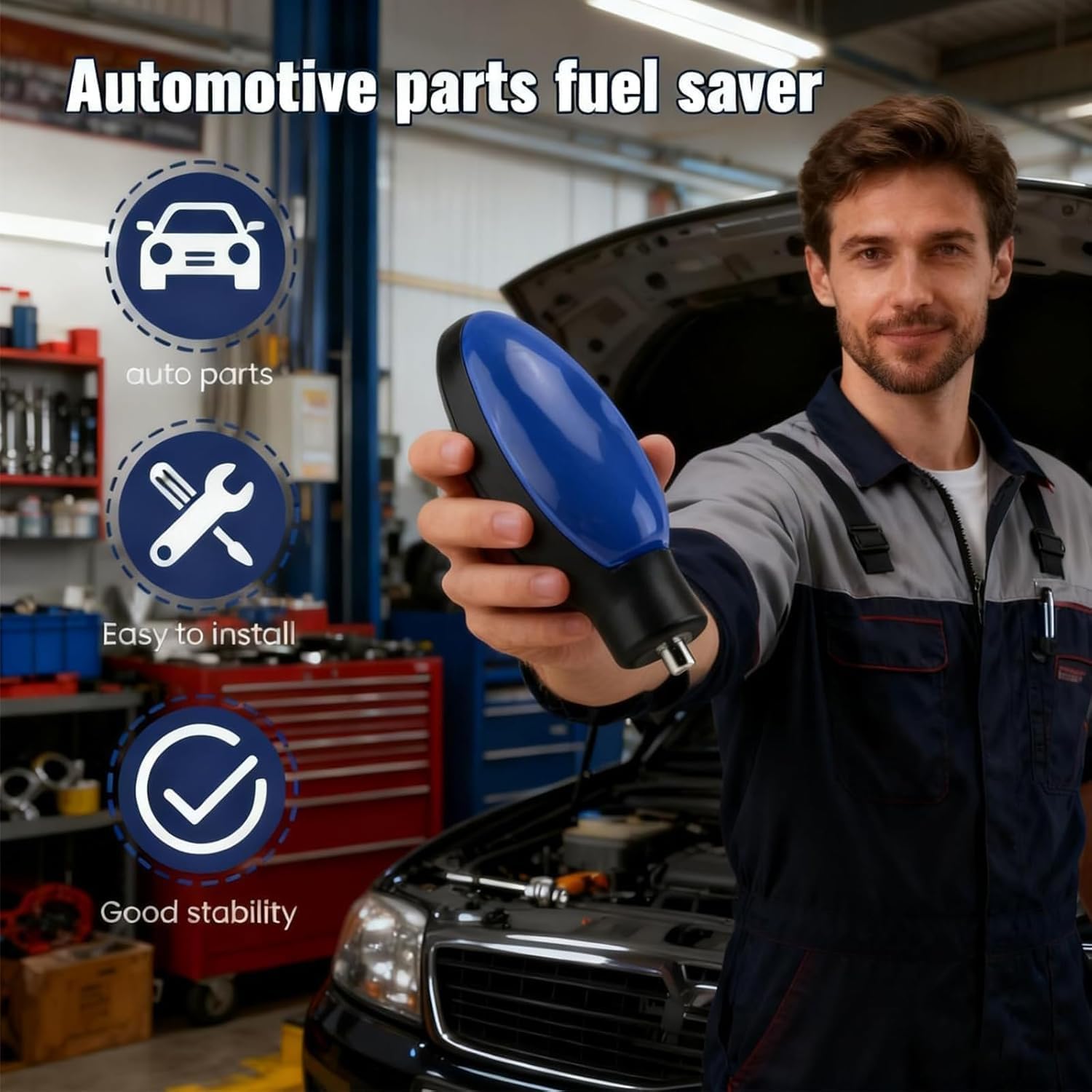 2 Pcs Fuelsync Gas Saver, Fuel Sync Gas Saver, Drive Farther, Save More Fuel Instantly, Upgrade Automotive Spill Saver for Filling Gasoline Lubricants Water Diesel, Plug and Play Car Fuels Saver - 4