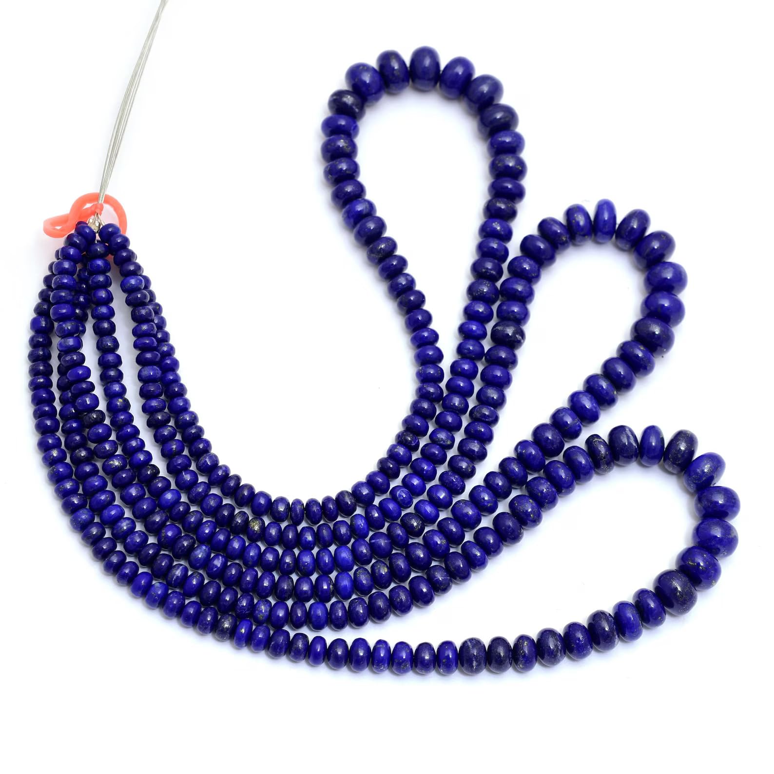 AAA+ niebieskie koraliki lapis lazuli gładkie rondelle, 4,5 mm - 8 mm podziałka 40 cm sznur - naturalny niebieski lapis półszlachetne koraliki do produkcji biżuterii