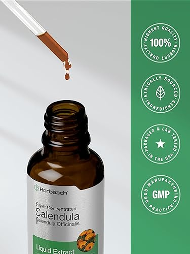 Miniatura 7 de Horbäach Tintura de extracto de caléndula  2 onzas líquidas  Suplemento líquido vegetariano, sin OMG, sin gluten
