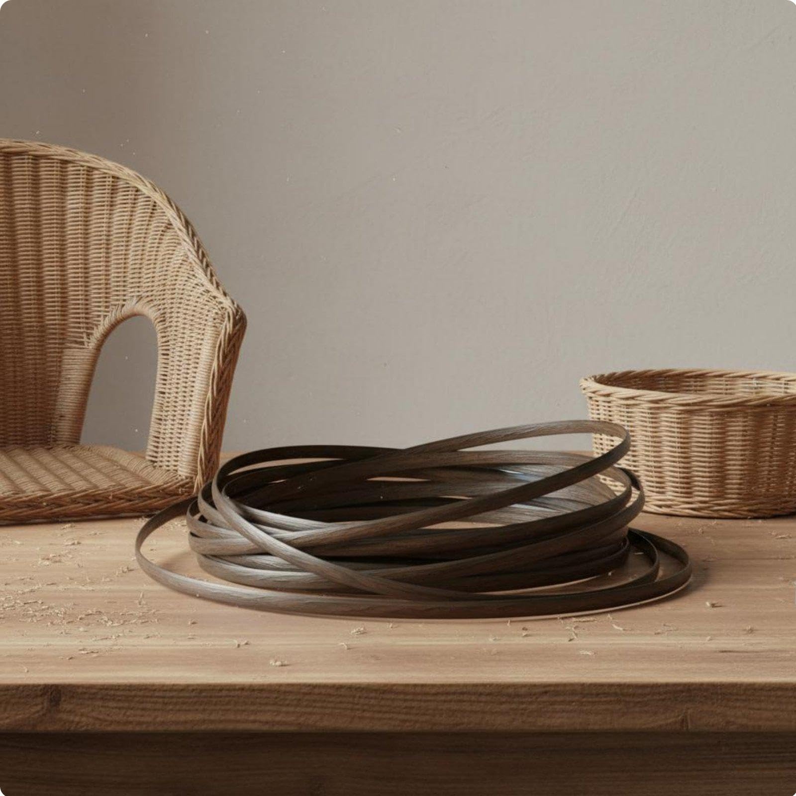 230 Woven Rattan Weaving Simple to Clean to Clean Synthetic Wicker Repair Cane Flat Wicker Material for DIY Enthusiasts, Balcony, Patio Brown-picture-24