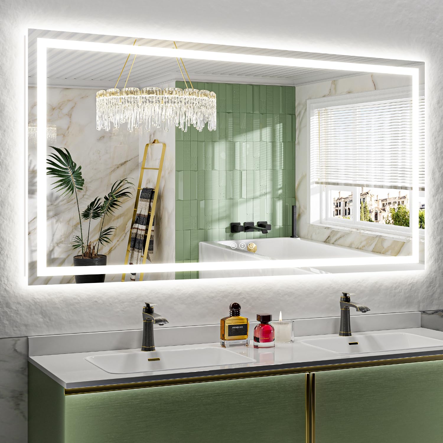 68x36 LED Bathroom Mirror with Lights, Lighted Vanity Mirror