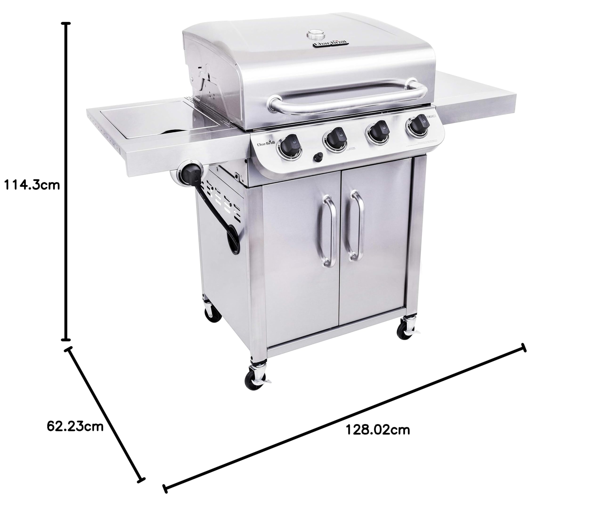 Char-Broil 463375919 Performance Stainless Steel 4-Burner Cabinet Style Liquid Propane Gas Grill